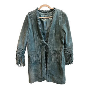 Pamela‎ McCoy Leather Fringe Coat